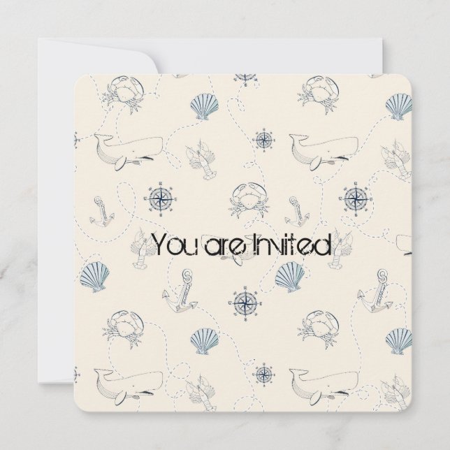 Nautical Sea Baby Shower Invitation (Front)