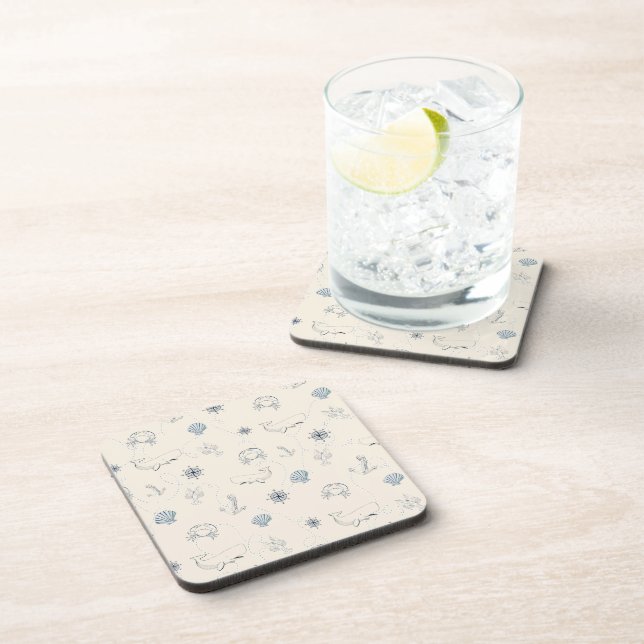 Nautical Sea Beverage Coaster (Right Side)