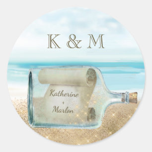 Nautical Sea Bottle Message Wedding Envelope Seal
