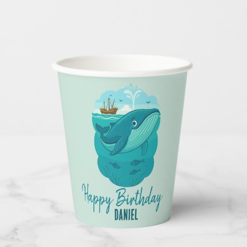 Nautical Sea Cartoon Whale Paper Cups