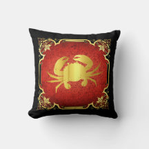 Nautical sea crab silhouette/gold/black /blue thro