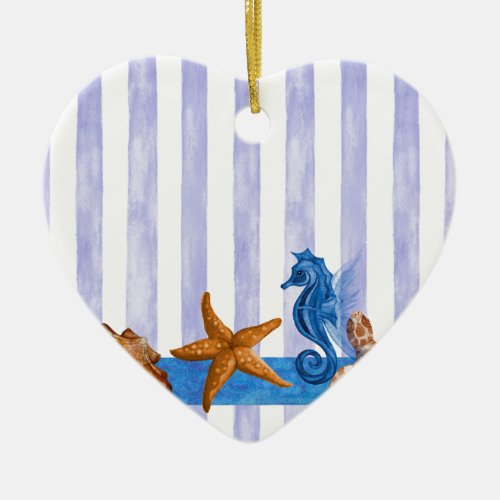 Nautical Sea Creatures Ceramic Ornament