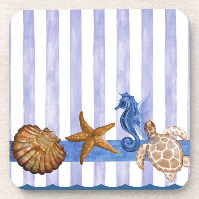 Nautical Sea Creatures Coaster (Front)