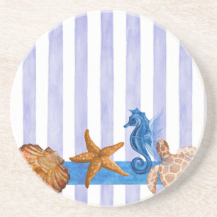 Nautical Sea Creatures Drink Coaster