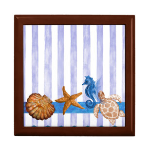 Nautical Sea Creatures Jewelry Box