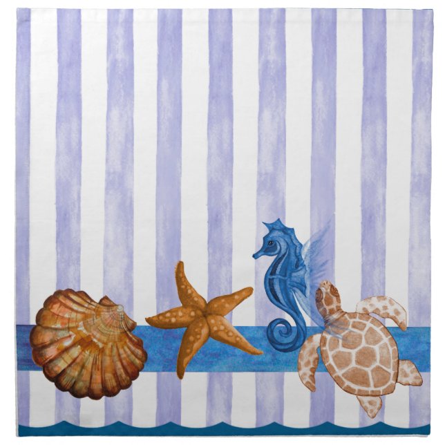 Nautical Sea Creatures Napkin (Front)