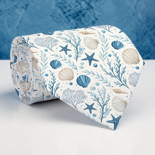 Nautical Sea Life Custom Necktie
