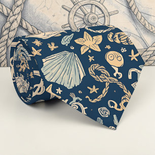 Nautical Sea Life Custom Necktie