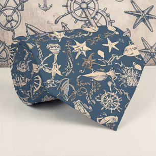 Nautical Sea Life Custom Necktie