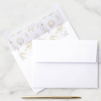 Nautical Sea Life Envelope Liner