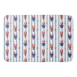 Nautical Sea Life, Land of the Free, Bath Mat