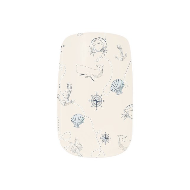 Nautical Sea Minx Nail Wraps (Right Thumb)