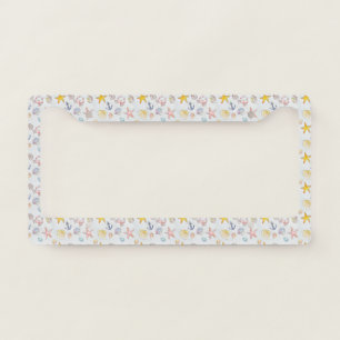 Nautical Sea Ocean Seashell Starfish Boating  License Plate Frame
