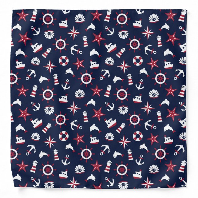 Nautical Sea Pattern Bandana (Front)