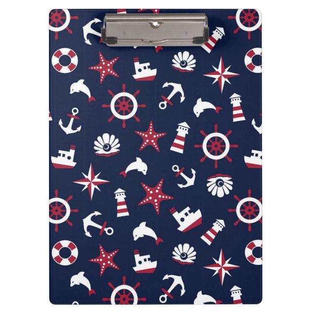 Nautical Sea Pattern Clipboard (Front)