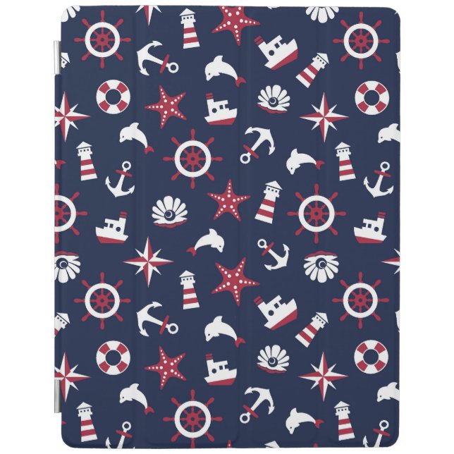 Nautical Sea Pattern iPad Smart Cover (Front)