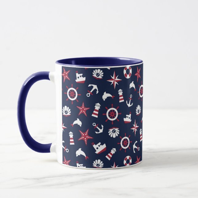 Nautical Sea Pattern Mug (Left)