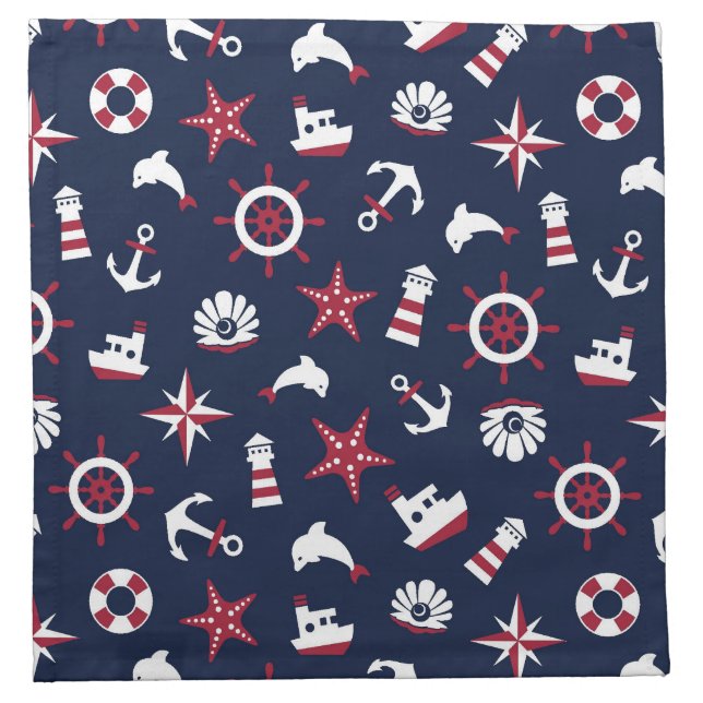 Nautical Sea Pattern Napkin (Front)