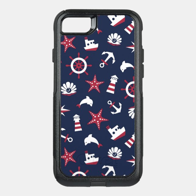 Nautical Sea Pattern Otterbox iPhone Case (Back)