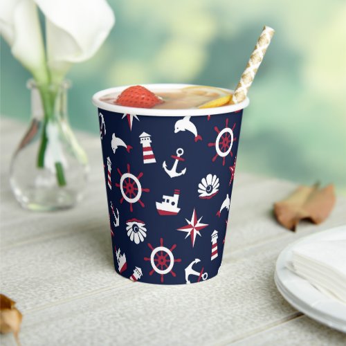 Nautical Sea Pattern Paper Cups