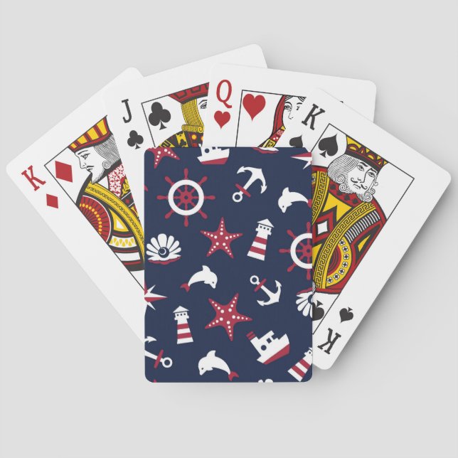 Nautical Sea Pattern Poker Cards (Back)