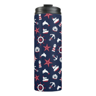 Nautical Sea Pattern Thermal Tumbler