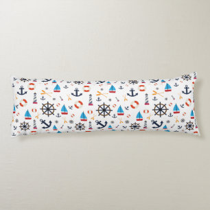 Nautical Sea Sailing Sailboat Lighthouse Bedding Body Pillow