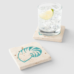 Nautical Sea Shell Stone Drink Coaster Gift