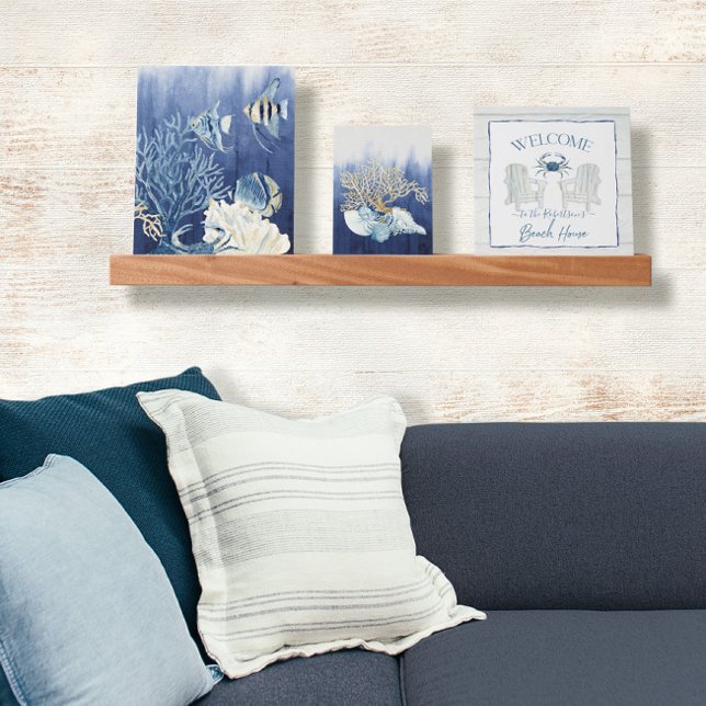 Nautical Sea Shells Coral Beach House Family Picture Ledge (Creator Uploaded)
