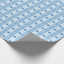 Nautical Sea Starfish Blue Stripes Seamless Summer