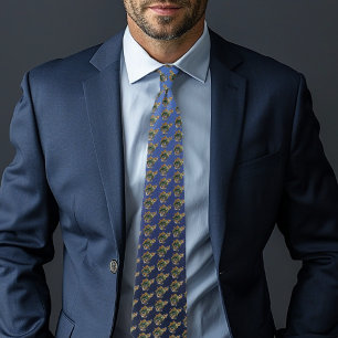 Nautical Sea Turtle Anchor Ship Wheel Blue Neck Tie