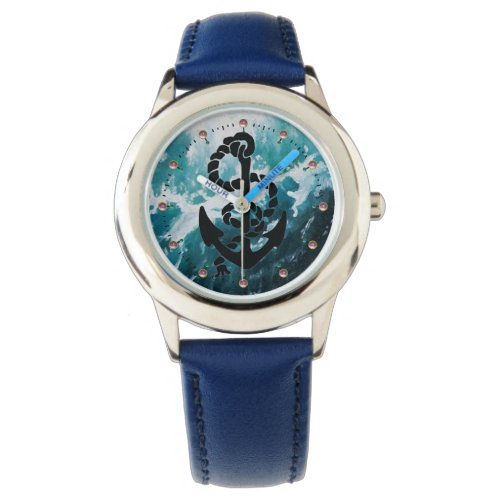 NAUTICAL  SEA WAVES ANCHOR AND ROPE WATCH