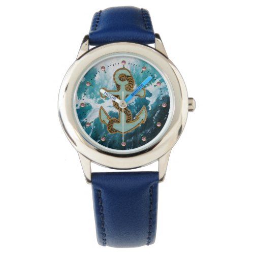 NAUTICAL  SEA WAVES ANCHOR AND ROPE WATCH