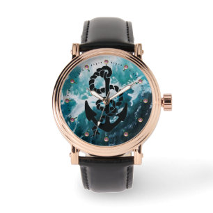 NAUTICAL / SEA WAVES ,ANCHOR AND ROPE WATCH