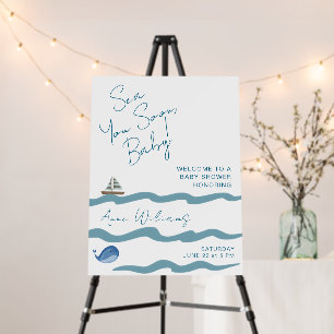  Nautical Sea You Soon Baby Boy Shower Welcome Foam Board