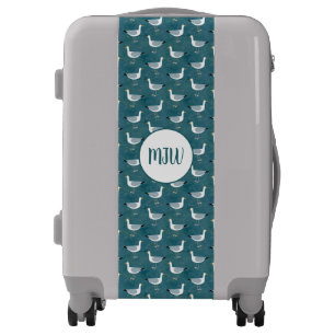 Nautical Seagull Monogram Luggage