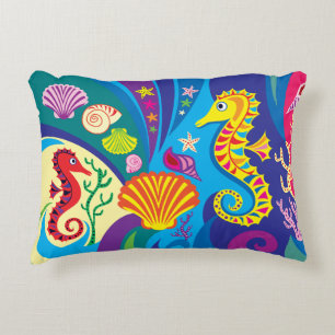 Nautical Seahorse Accent Pillow