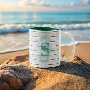 Nautical Seahorse Beach House Coastal Coffee Mug