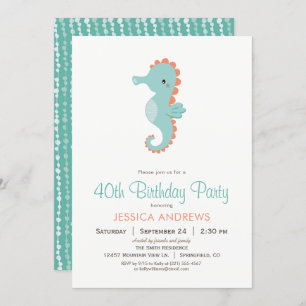 Nautical Seahorse Birthday Party Invitation