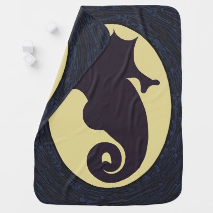 Nautical Seahorse Cameo Swaddle Blanket