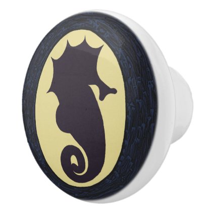 Nautical Seahorse Ceramic Knob