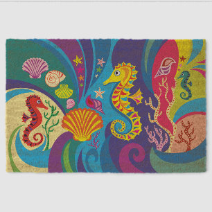 Nautical Seahorse Fiber Doormat