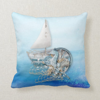 Nautical Seahorse & Fish - Sea - All Options Throw Pillow