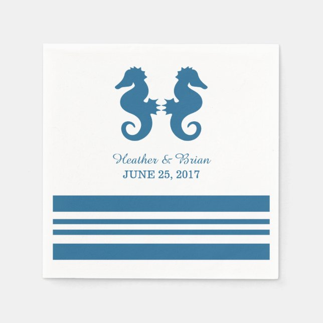 Nautical Seahorse Paper Napkins (Front)