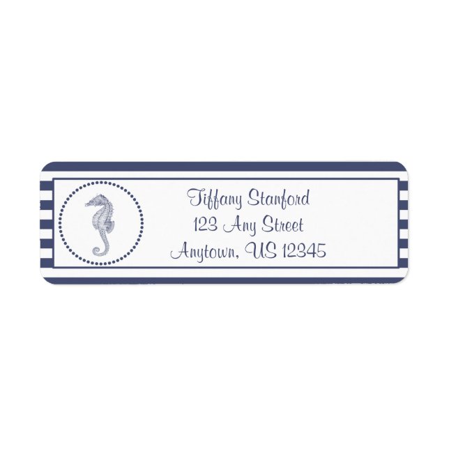 Nautical Seahorse | Personalized Label (Front)