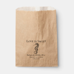 Nautical Seahorse Personalized Wedding Favor Bag