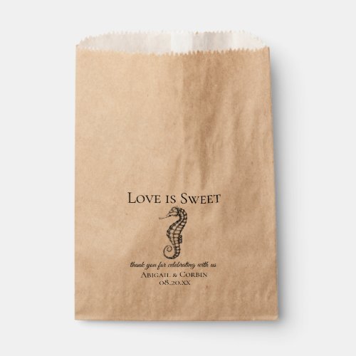 Nautical Seahorse Personalized Wedding Favor Bag