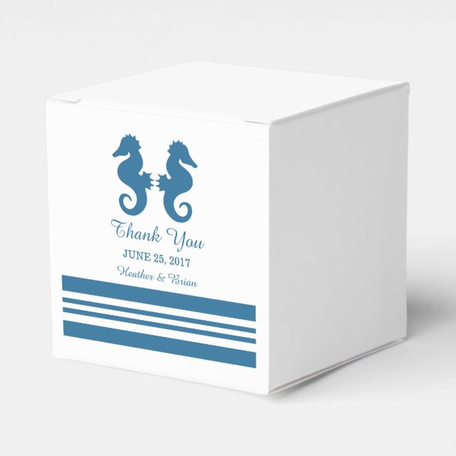 Nautical Seahorse Wedding Favor Boxes (Front Side)