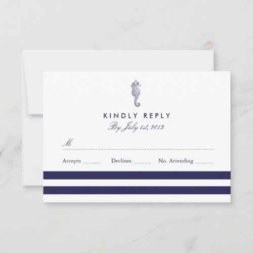 Nautical Seahorse Wedding RSVP