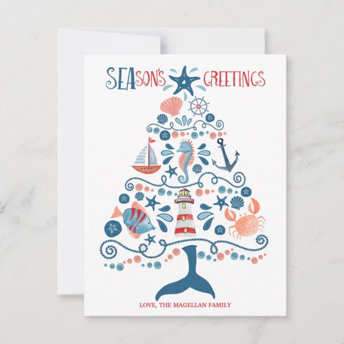 Seas And Greetings Christmas Card 